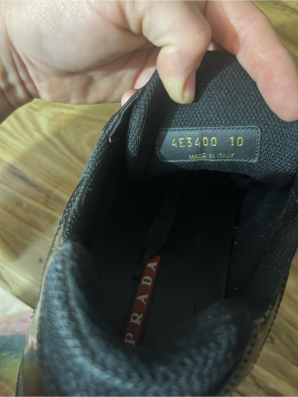 Prada Black Men's Glossy Toe Low-Top Sneakers - Picture 4 of 5